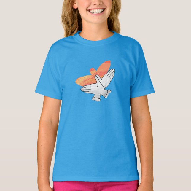 Camiseta Hand Silhouette Eagle Naranja (Anverso)