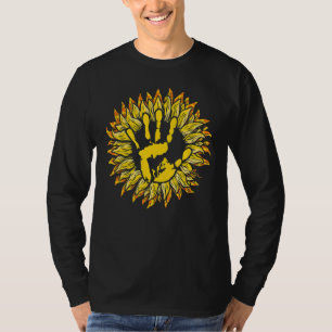 Camiseta Hand Sunflower Paz Amabilidad Naranja Unidad Día 2