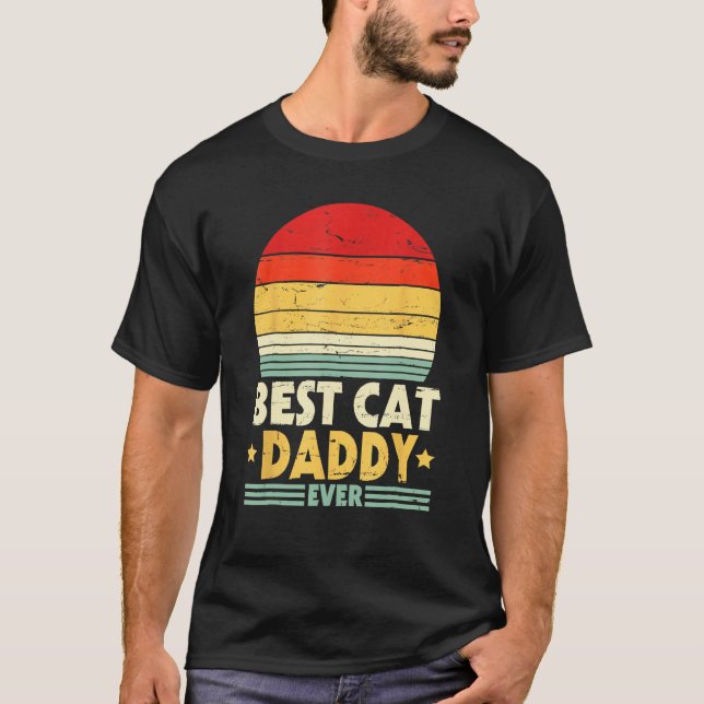 Camiseta Hand Touching Paw Happy Father Day Papa Best Cat D (Anverso)