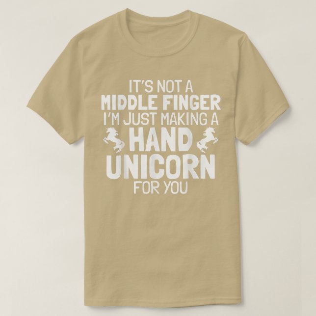 Camiseta Hand Unicorn Middle Finger Funny Sarcastic Crude H (Diseño del anverso)