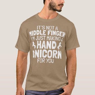 Camiseta Hand Unicorn Middle Finger Funny Sarcastic Crude H