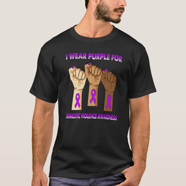 Camiseta Hand: Uso Púrpura Para Concienciar Sobre La Violen (Anverso)