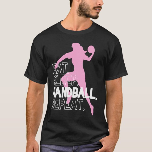 Camiseta Handball Eat Sleep Handball Repeat Statement (Anverso)