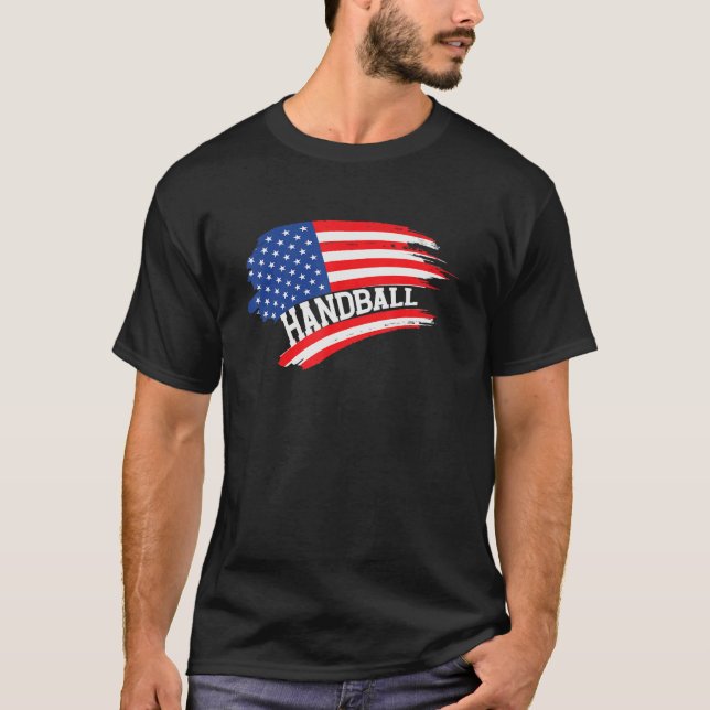 Camiseta Handball  US American Flag  Team Handball Player (Anverso)