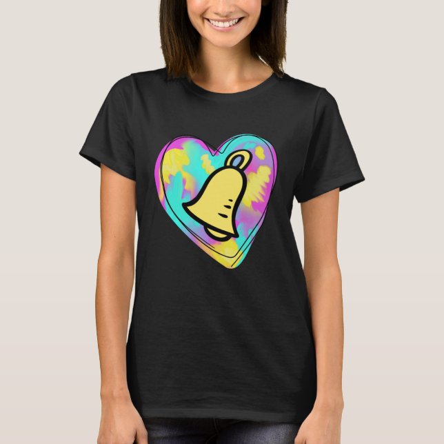 Camiseta Handbell Ringer Multicolored Painted Heart (Anverso)