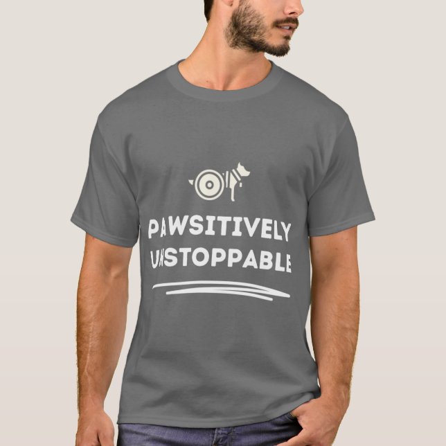 Camiseta Handicapped dog Pawsitively Unstoppable family fun (Anverso)