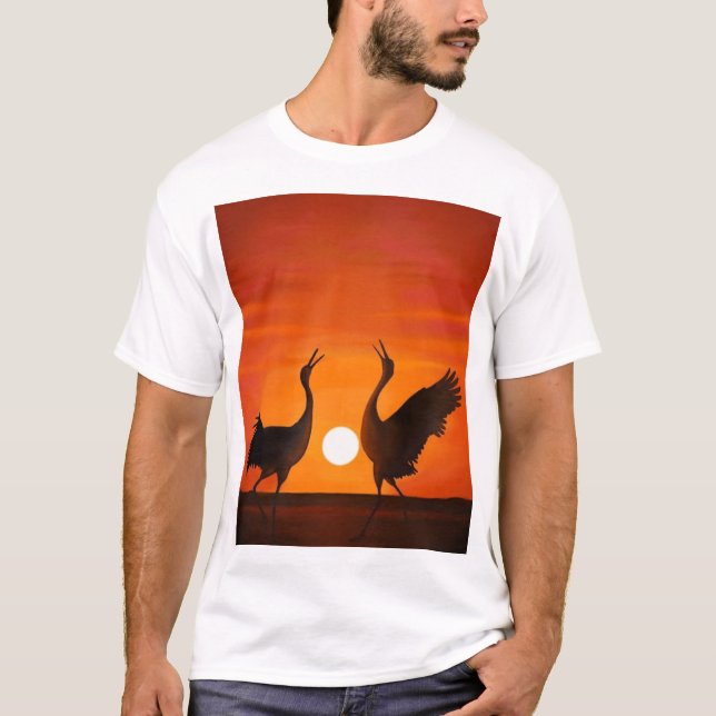 Camiseta Handmade birds in sunset  (Anverso)