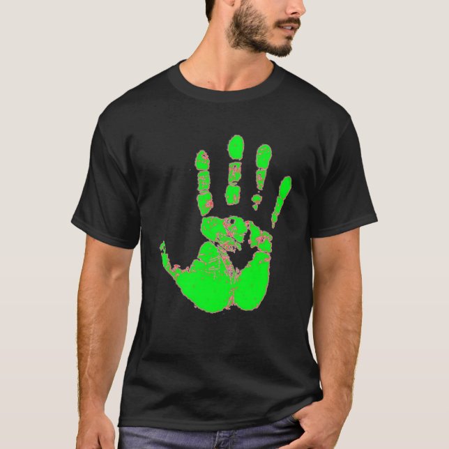 Camiseta Handprint de neón (Anverso)