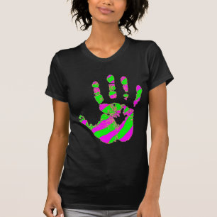 Camiseta Handprint de neón multicolor