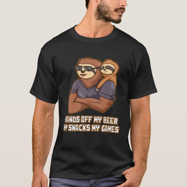 Camiseta Hands Off My Beer Snacks and Games Fathers Day Gam (Anverso)