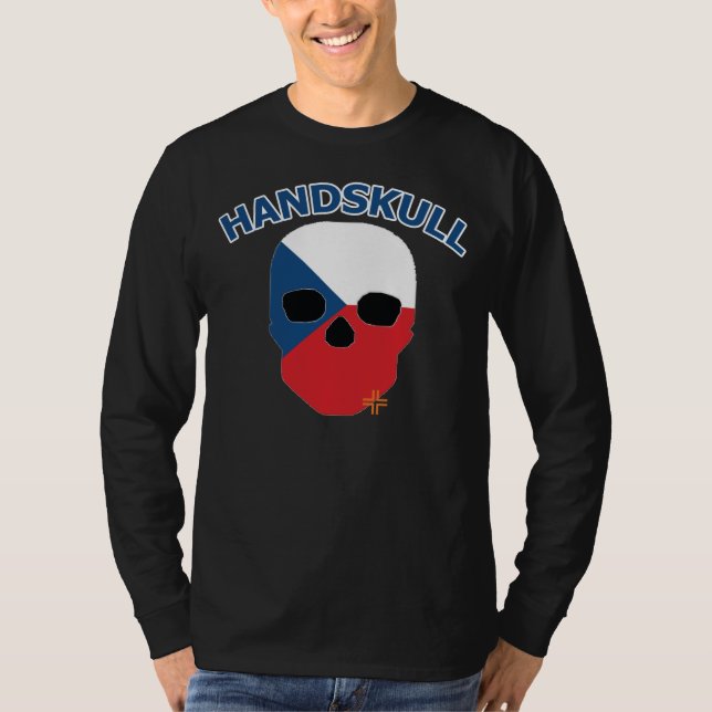Camiseta HANDSKULL Checoslovaquia - manga larga básica (Anverso)