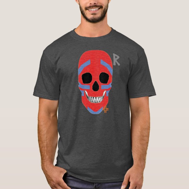 Camiseta HANDSKULL Crazy Head t shirt básico B2 (Anverso)