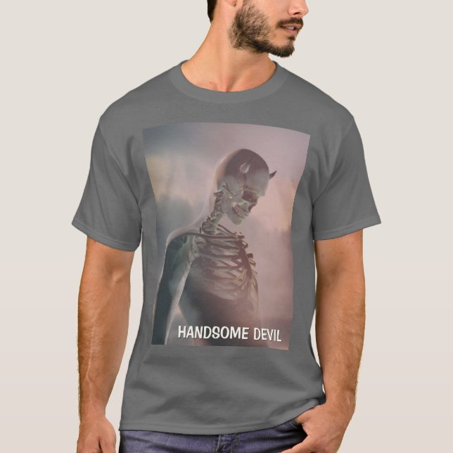 Camiseta Handsome Devil. Skeleton with horns (Anverso)
