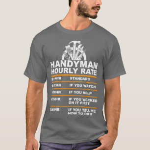 Camiseta Handyman HOURLY RATE usd