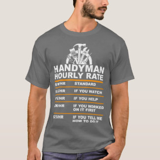 Camiseta Handyman HOURLY RATE usd