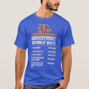 Camiseta Handyman Hourrate Graciosos Regalos Handyman
