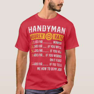Camiseta Handyman Hourrate Graciosos Regalos Handyman