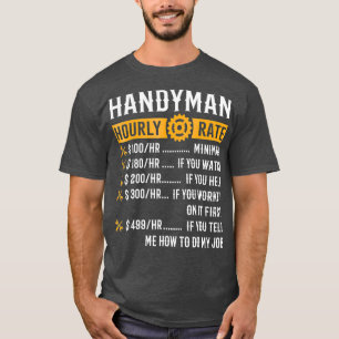 Camiseta Handyman Hourrate Graciosos Regalos Handyman