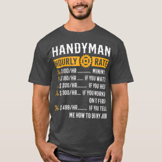 Camiseta Handyman Hourrate Graciosos Regalos Handyman