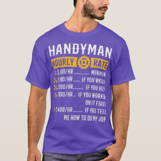 Camiseta Handyman Hourrate Graciosos Regalos Handyman