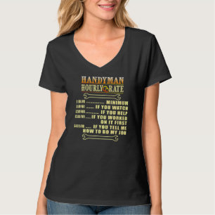 Camiseta Handyman Hourrate Outfit Handyman Presente Idea