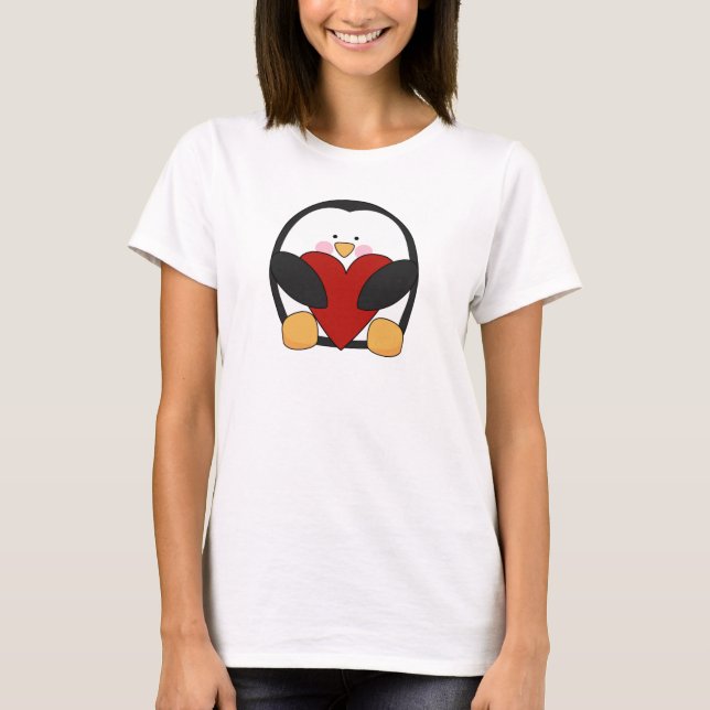 Camiseta Hanes ComfortSoft® de las mujeres pingüinas (Anverso)