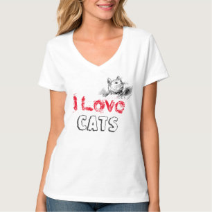 Camiseta "Hanes Nano V-Neck T-Shirt de la mujer del gato