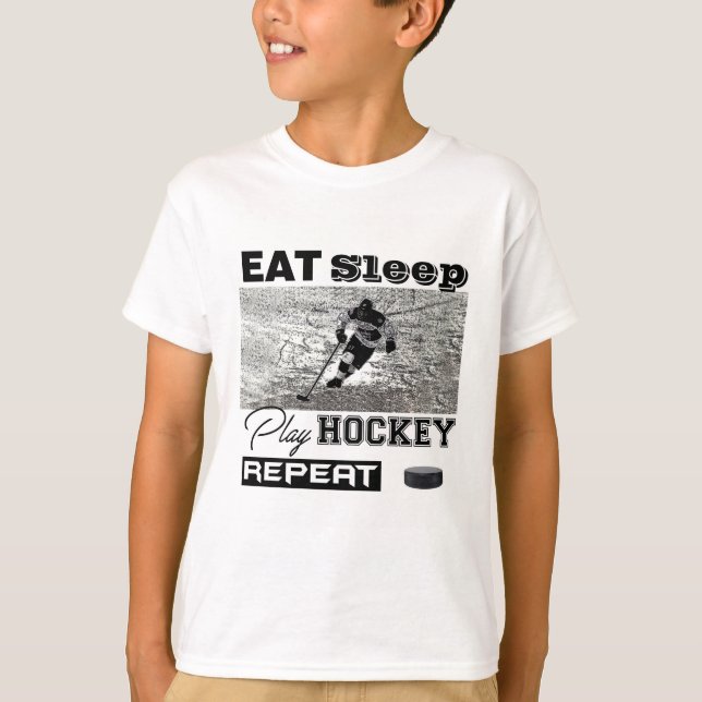 Camiseta Hanes Tagless del hockey de los niños (Anverso)