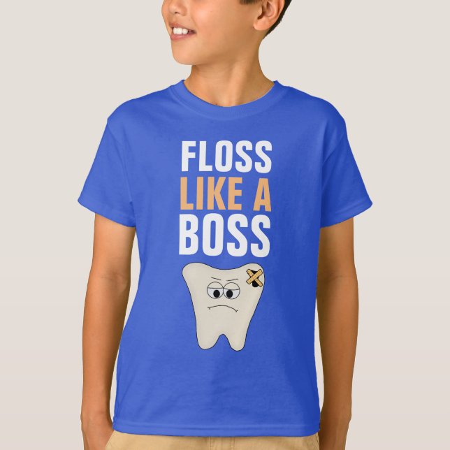 Camiseta HanesTAGLESS® para niños Floss (Anverso)