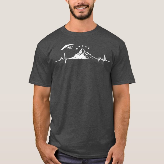 Camiseta Hang Gliding Pilot Heartbeat Hang Glider EKG (Anverso)