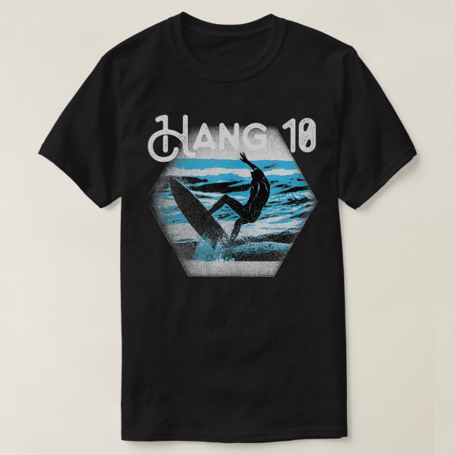 Camiseta Hang Loose Big Wave Surfer Ink Stamp (Diseño del anverso)