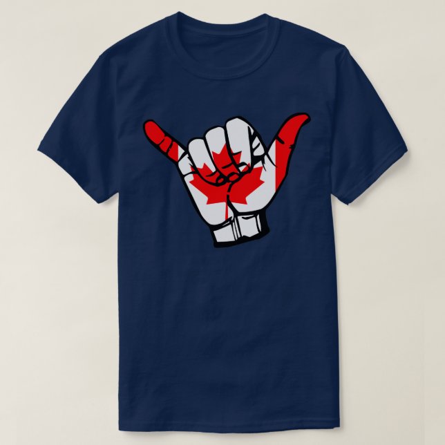 Camiseta Hang Loose brasileño JiuJitsu Shaka mano canadiens (Diseño del anverso)