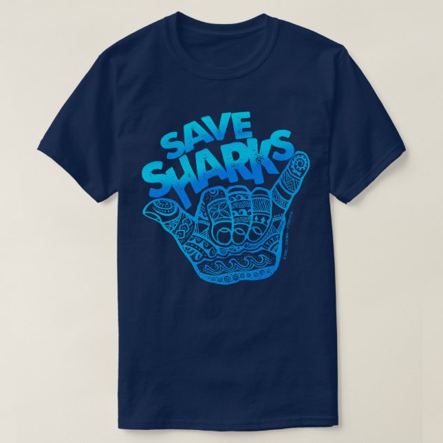 Camiseta Hang Loose Save Sharks 1 (Diseño del anverso)