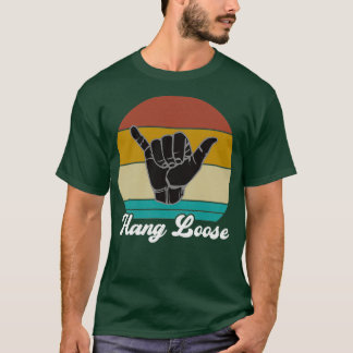 Camiseta Hang Loose Shaka Reggae Aloha Hawaiian Hand Rótulo
