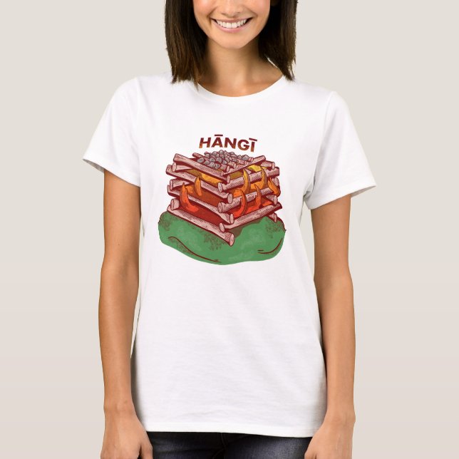 Camiseta Hangi Maori Cocinar Comida Kai (Anverso)
