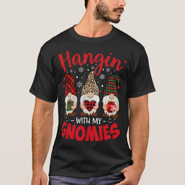 Camiseta Hangin Con Mi Gnomie Leopard Mujeres Navidades Gno (Anverso)