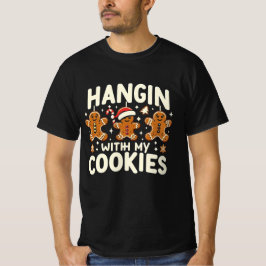 Camiseta Hangin con mis galletas navidades graciosos