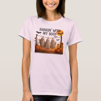 Camiseta Hangin' With My Boos Funny Halloween Ghosts Tee