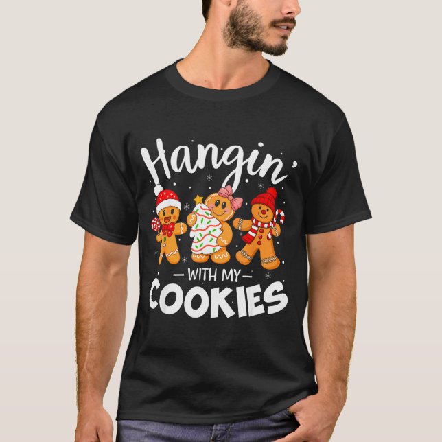 Camiseta Hangin With My Cookies Gingerbread Women Christmas (Anverso)