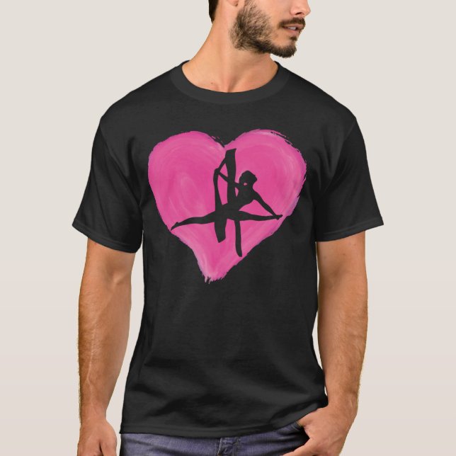 Camiseta Hanging Aerialist Aerial Hoop Heart Air Acrobatic  (Anverso)