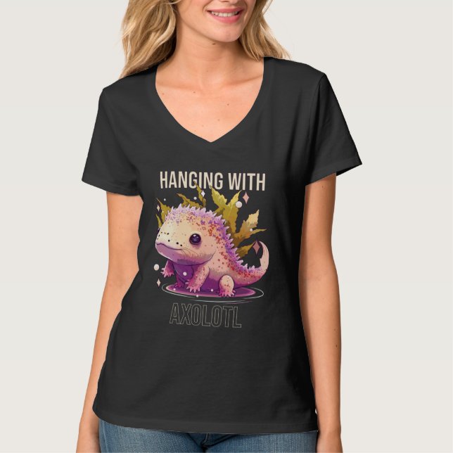 Camiseta Hanging With Axolotl  Amphibian Mexican Walking Fi (Anverso)
