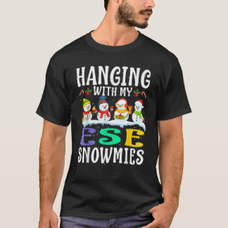 Camiseta Hanging With My Ese Snowmies Teacher Christmas Gif