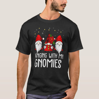 Camiseta Hanging With My Gnomies Plaid Garden Christmas Gno