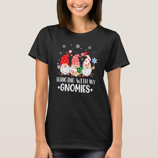 Camiseta Hanging With My Gnomies Santa Gnome Christmas Paja (Anverso)