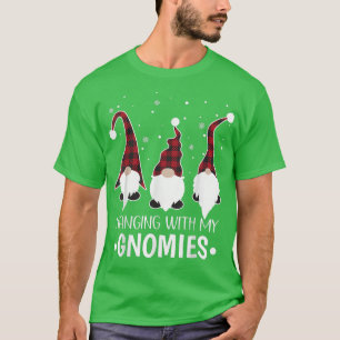 Camiseta Hanging With My Gnomies Santa Gnome Christmas Paja