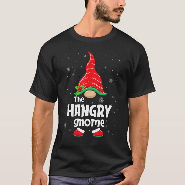 Camiseta Hangry Gnome Matching Family Group Christmas Party (Anverso)