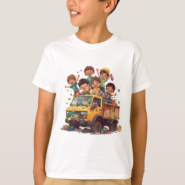 Camiseta Hank y el Camión de la Basura: Aventura Infantil (Anverso)