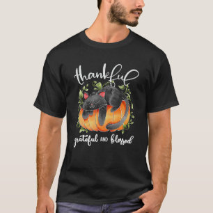 Camiseta Hankful Grateful Bendito Gato Calabaza Día de Acci