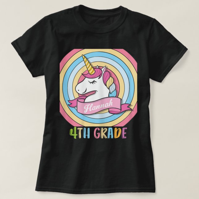 Camiseta Hannah Cute Nombre Cuarto Grado Chica Tribe Squad  (Diseño del anverso)