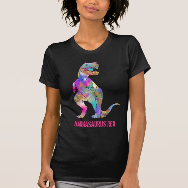 Camiseta Hannah osaurus Funny Colorful T Rex Dinosaur Art (Anverso)